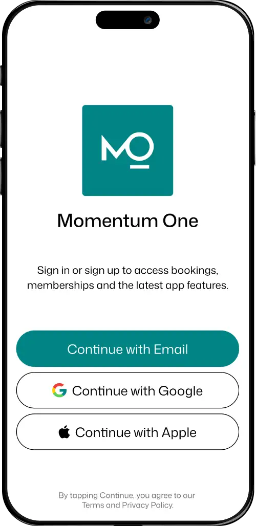 Sign-in screen in the Momentum One branded client app