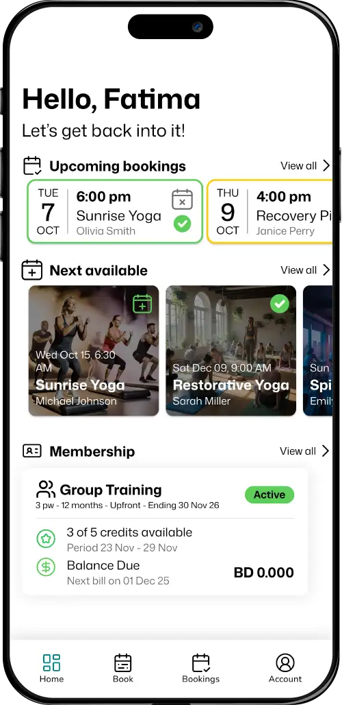 Branded client app home screen
