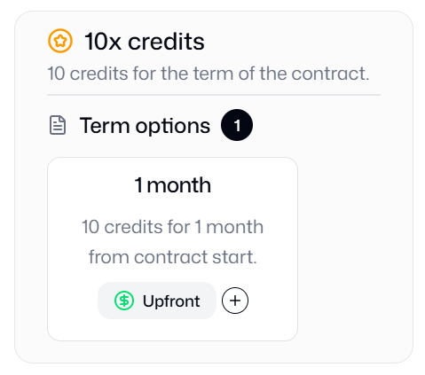 Ten-credit class pack with upfront payment